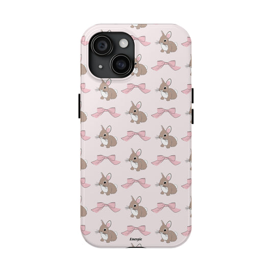 Bunnies and Bows Phone Case, Coquette Phone Case, Cute Bow Pattern, Girly Phone Case, Valentine's Day, iPhone 15, 14, 13, 12, 11, etc.